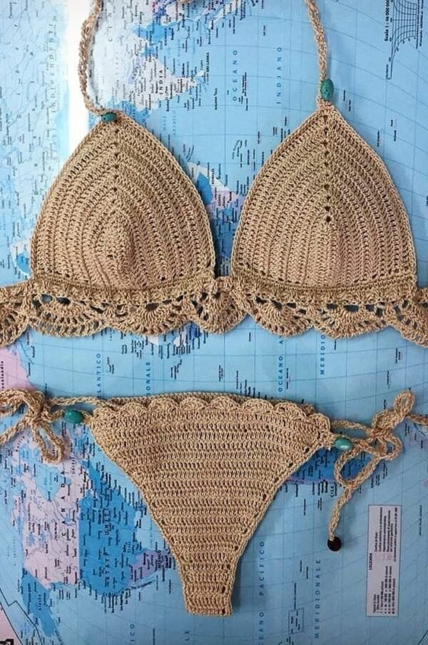 Bikini a crochet en hilo mercerizado - Imagen 2